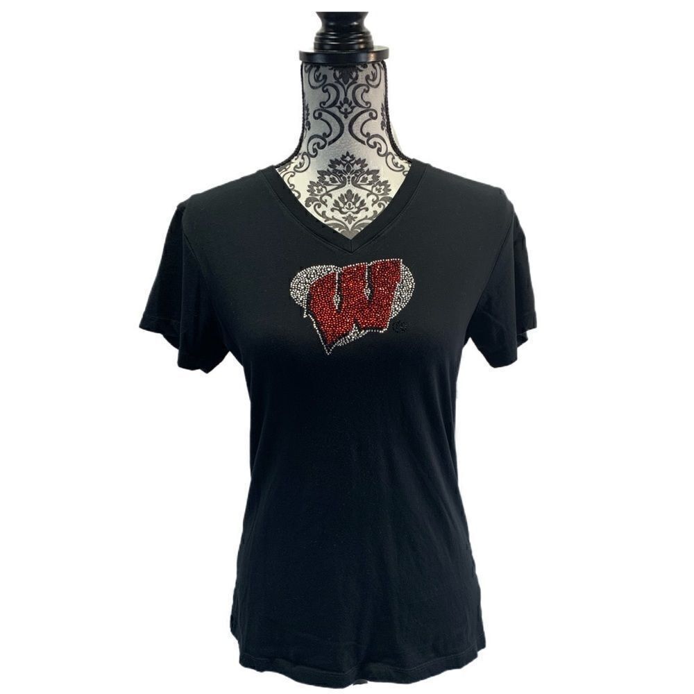 P.Michael WMNS Wisconsin bedazzle T-shirt - Picture 4 of 11
